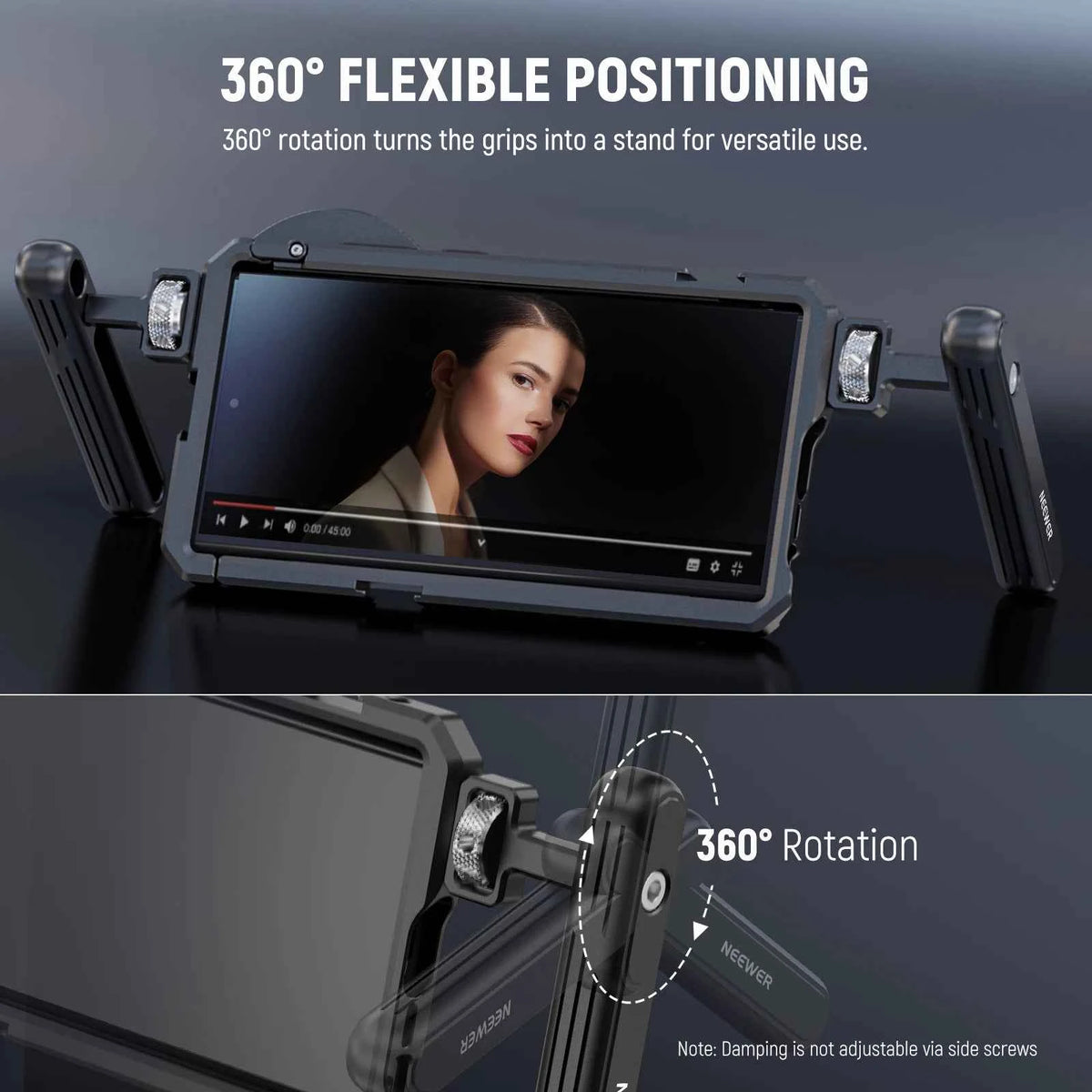 NEEWER 2-Pack Rotatable Handles for Smartphone Video Rigs