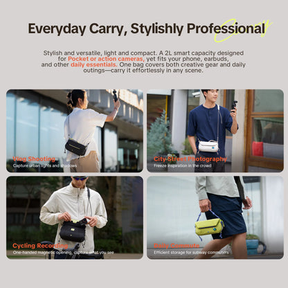 PGYTECH OneGo Pocket Sling Bag for DJI Osmo Pocket 3 & Action Cameras - Mist White
