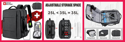 Swiss Military Expandable Travel Laptop Backpack