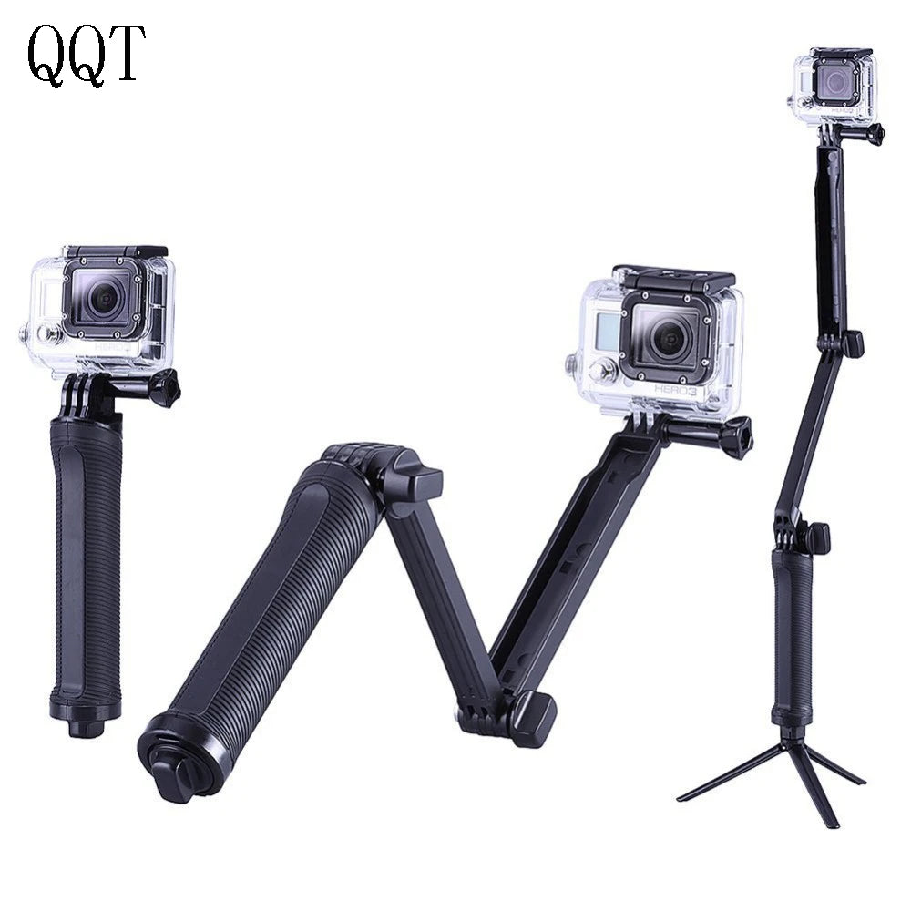 QQT 3-Way Action Camera Selfie Stick and Tripod