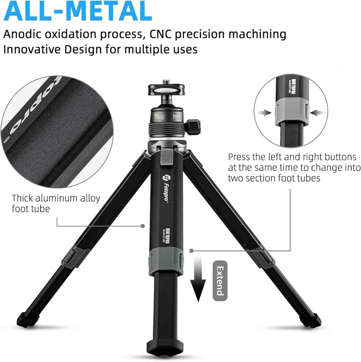 Fotopro SY-390 Mini Desktop Tripod with Ball Head