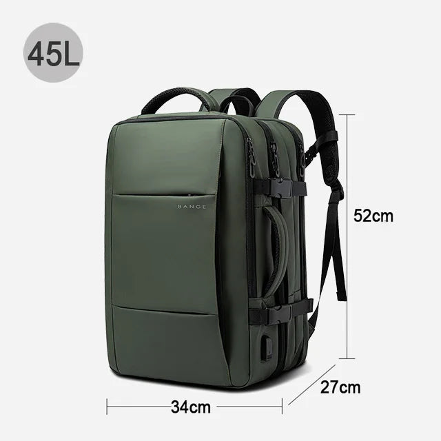 BANGE 17.3 Inch Expandable Travel Backpack with USB Port