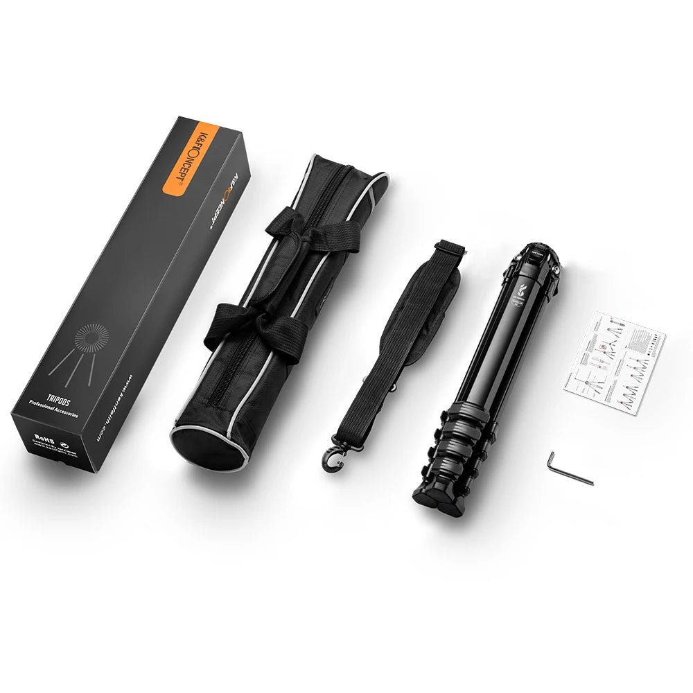 K&F Concept 70-Inch Compact Aluminium Travel Tripod – 15kg Load