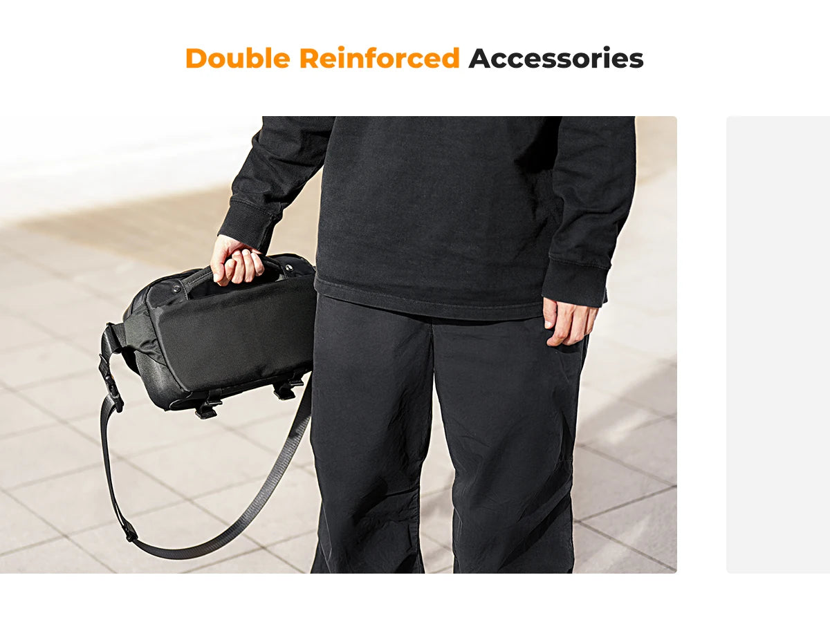 K&F Concept Waterproof 10L Camera Sling Bag for Cameras & Drones - Leather logo