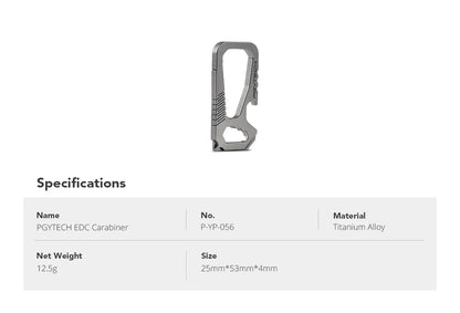 PGYTECH EDC Titanium Multifunction Carabiner Tool