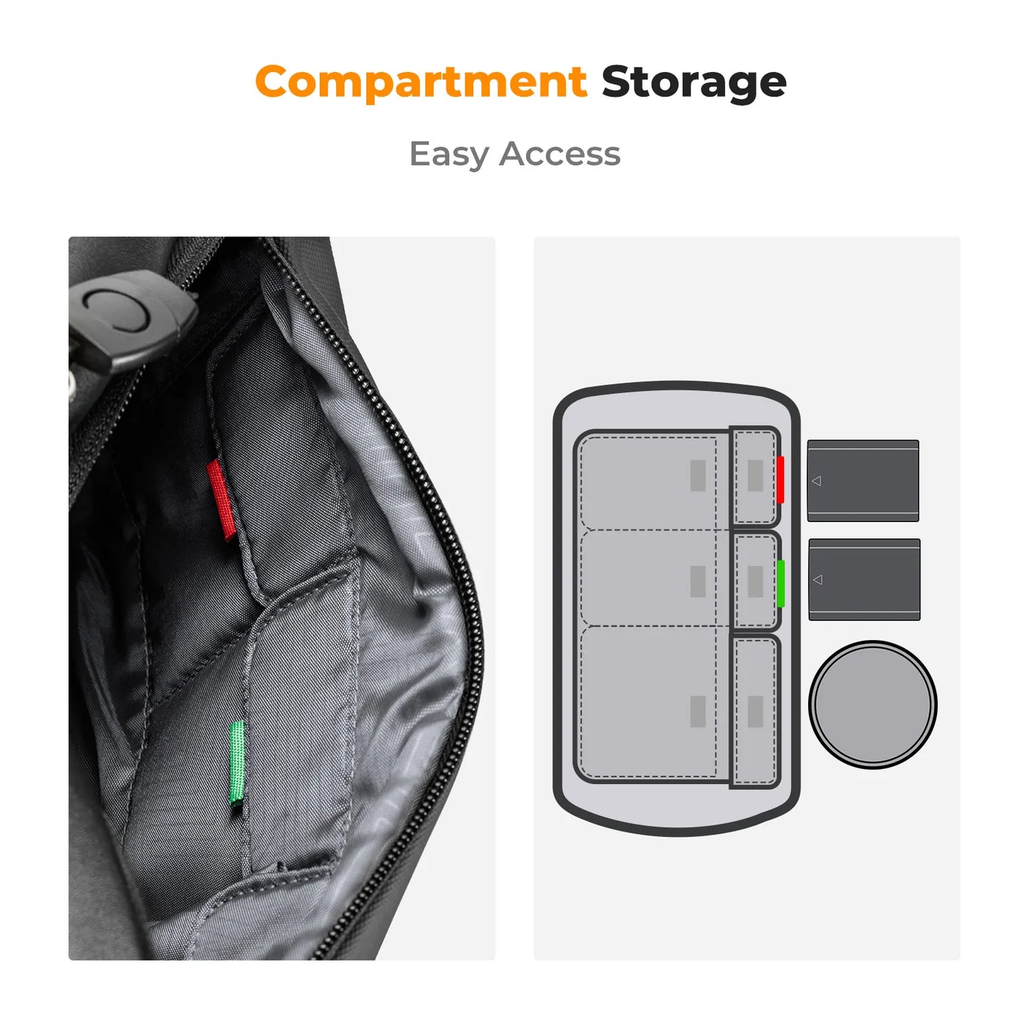 K&F Concept Lightweight 10L Camera Shoulder Bag - 1pc Grey