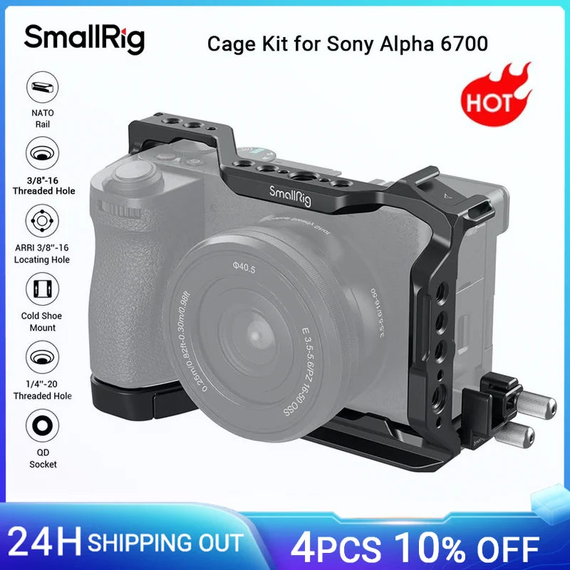 SmallRig Sony Alpha 6700 Cage Kit & Mounting Accessories - Half Cage 4337