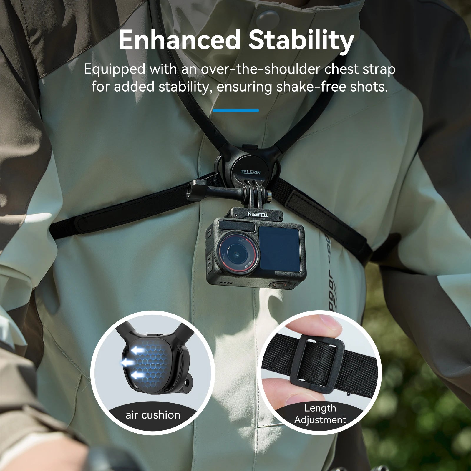 TELESIN 2-in-1 Neck Mount for Phone & Action Camera - Only Action camera