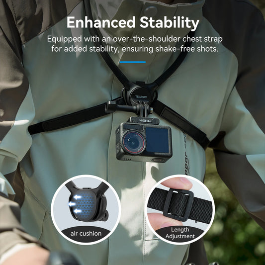 TELESIN 2-in-1 Neck Mount for Phone & Action Camera - Only Action camera