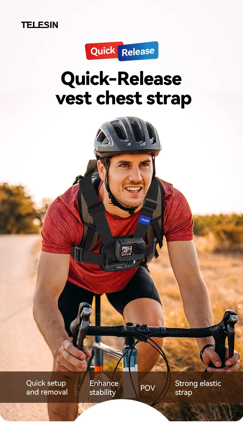 TELESIN Action Camera Chest Harness Mount