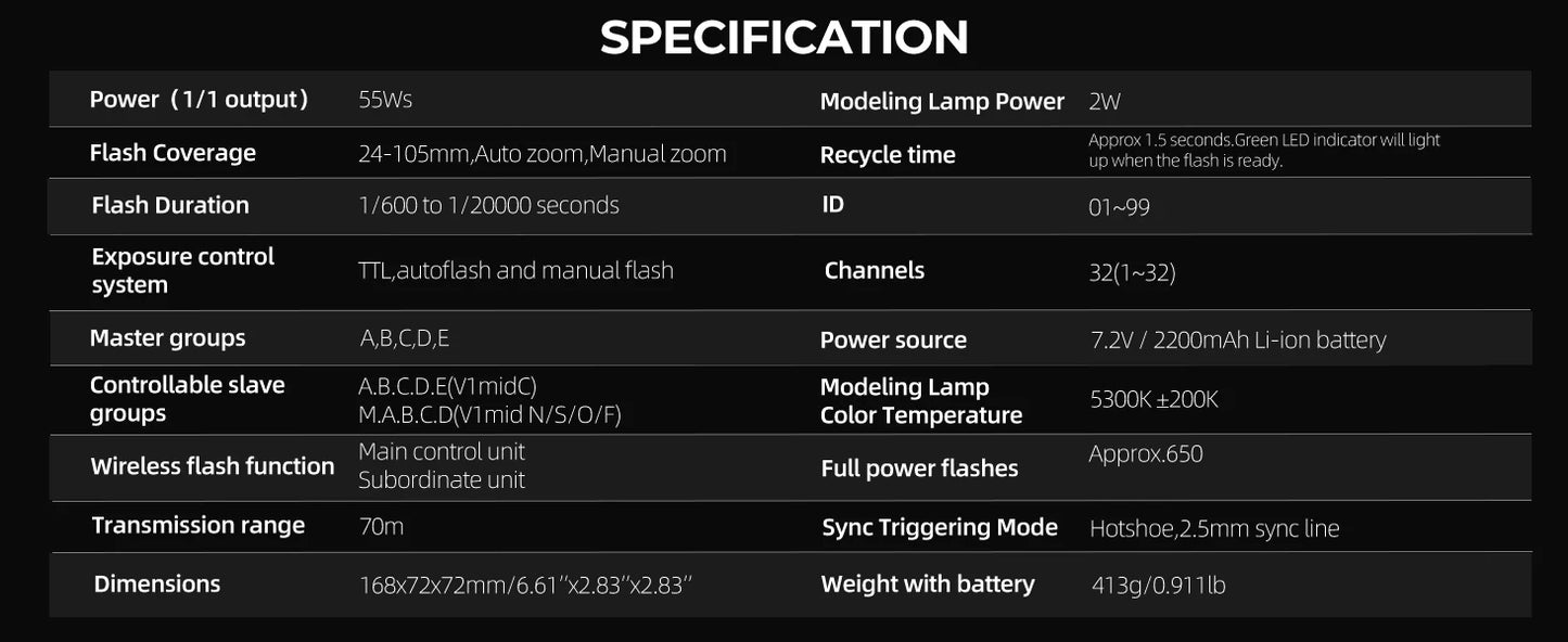 Godox V1 Mid TTL Li-Ion Round Head Camera Flash
