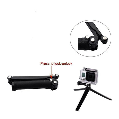 QQT 3-Way Action Camera Selfie Stick and Tripod