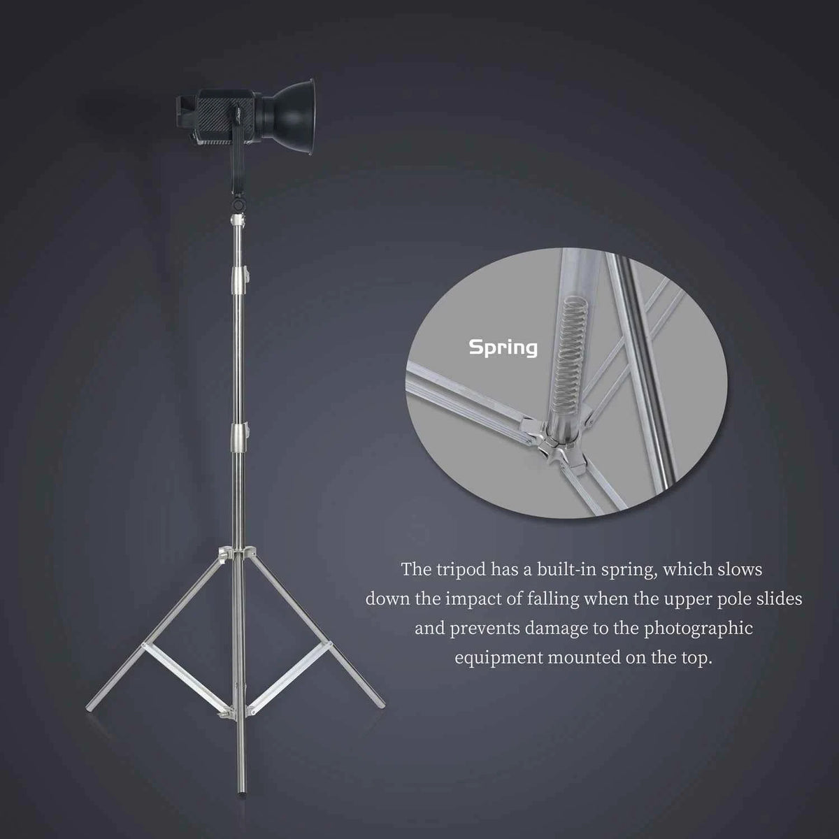 Heavy-Duty Stainless Steel Photography Light Stand