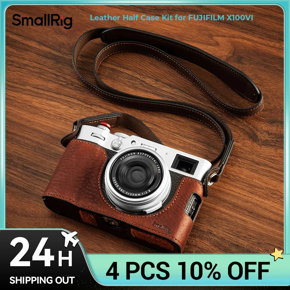 SmallRig Fujifilm X100VI Leather Half Case & Case Kit Options - Black Half Case