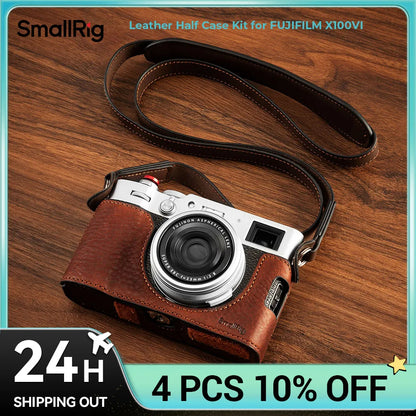 SmallRig Fujifilm X100VI Leather Half Case & Case Kit Options - Black Half Case