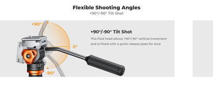 K&F 230cm Overhead Camera Tripod with Fluid Head