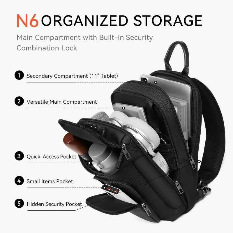 ReeYee N6 6L Security Sling Chest Bag