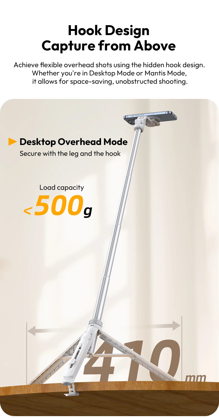 Ulanzi TT88 1.44m Overhead Phone Tripod with Magnetic Clamp