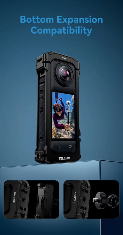TELESIN Aluminium Frame Cage for Insta360 X4
