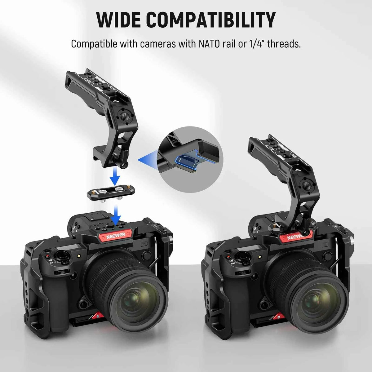 NEEWER Top Handle and NATO Rail Kit for Camera Cages