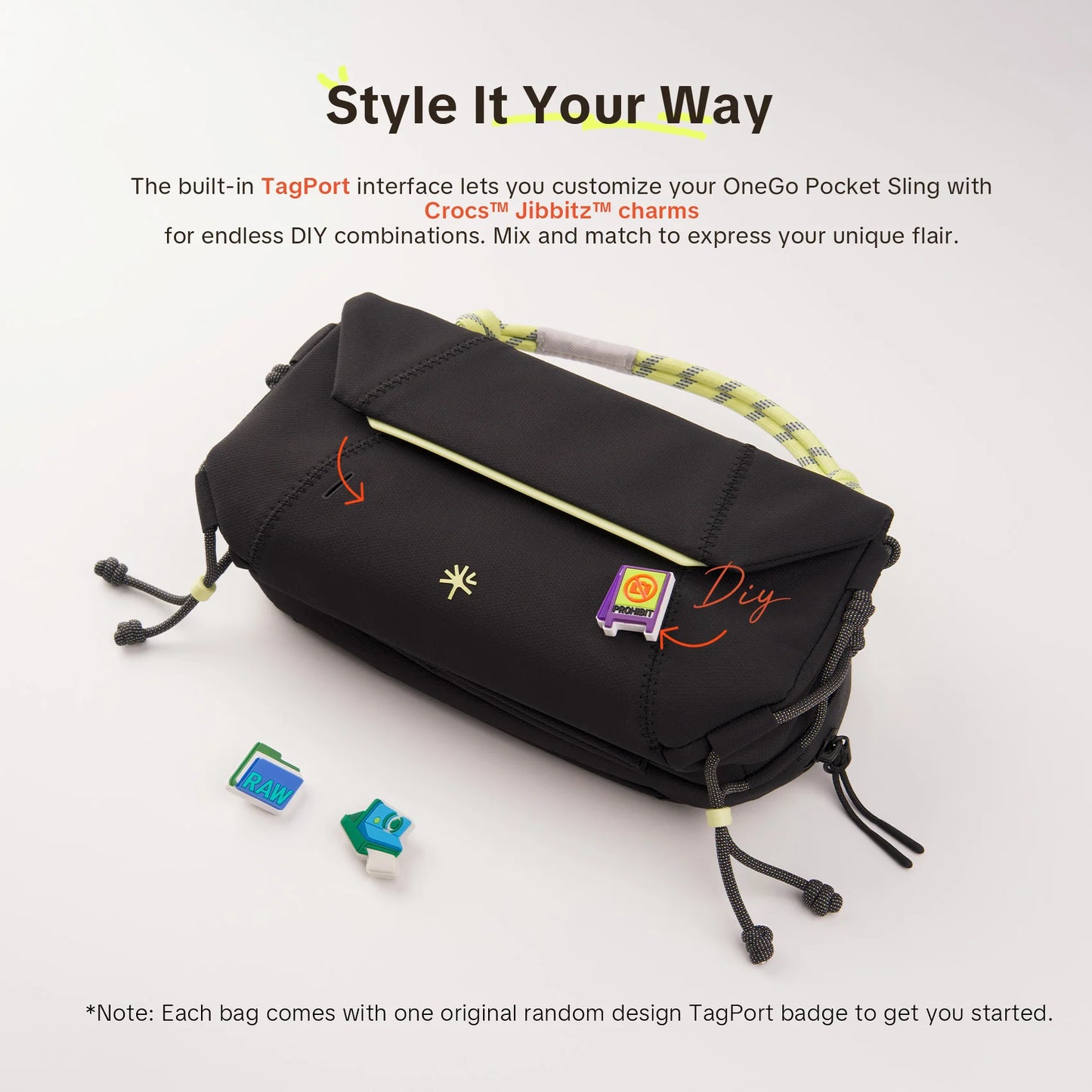 PGYTECH OneGo Pocket Sling Bag for DJI Osmo Pocket 3 & Action Cameras - Lime Green