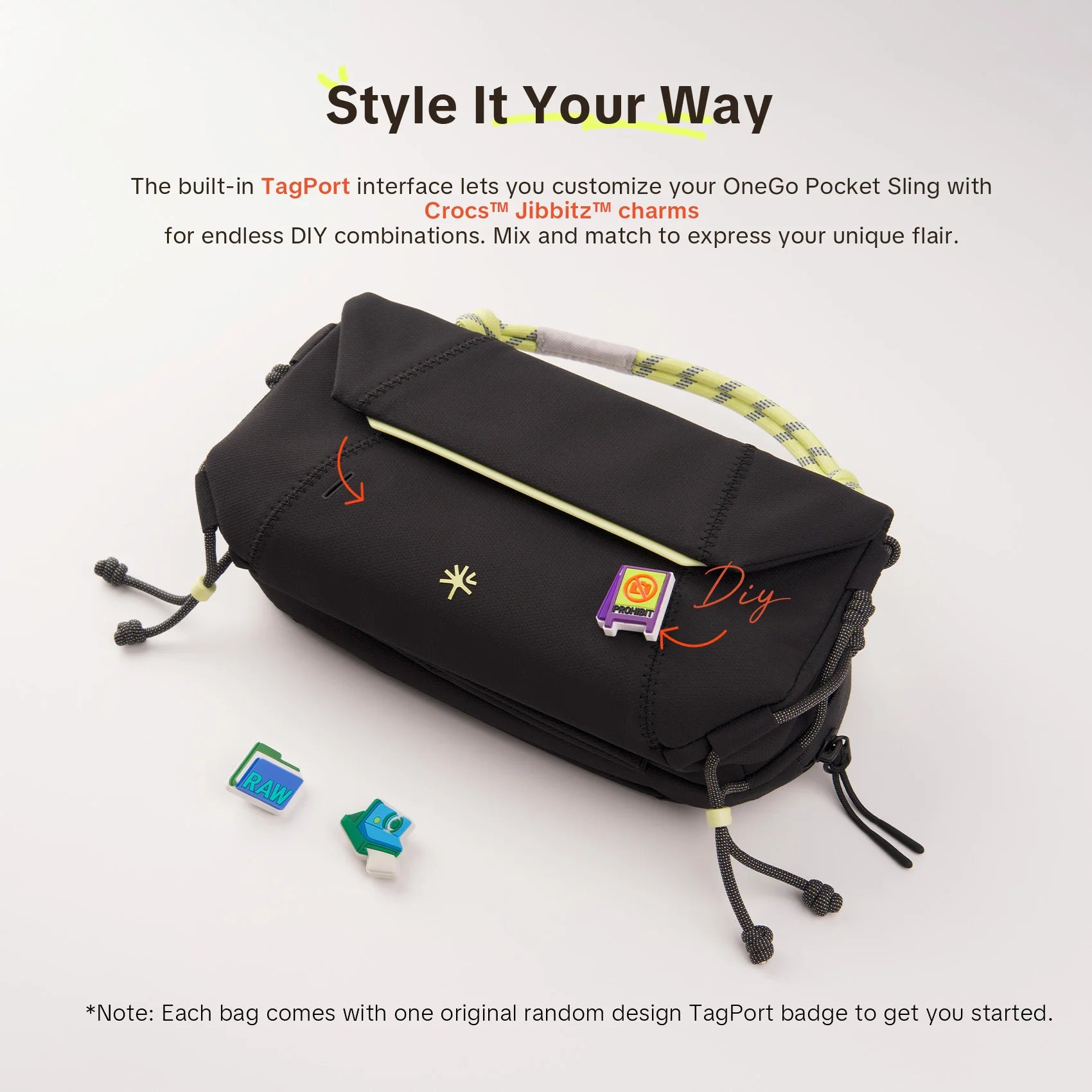 PGYTECH OneGo Pocket Sling Bag for DJI Osmo Pocket 3 & Action Cameras - Lime Green