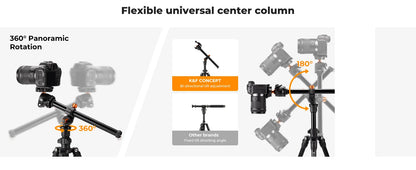 K&F Concept 76.7-Inch Rotatable Multi-Angle Camera Tripod