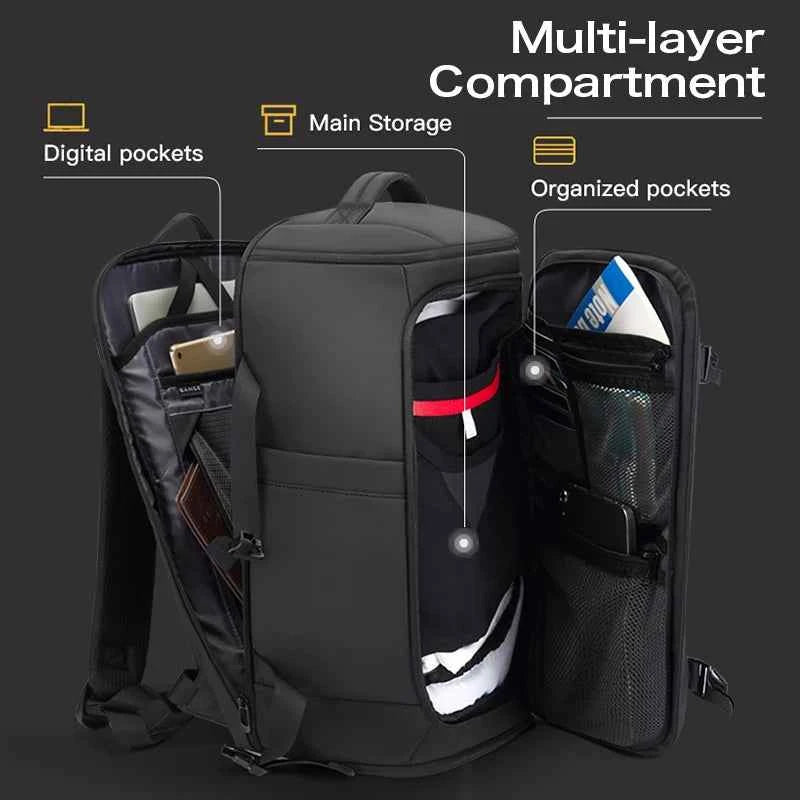 BANGE Carry On Backpack Cabin Bag Travel Backpack for Men Shoes Handle Luggage Leisure Laptop Backpack mochila para viaje cabina