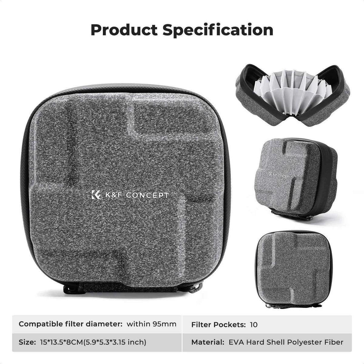 K&F Concept Hard Shell Lens Filter Pouch