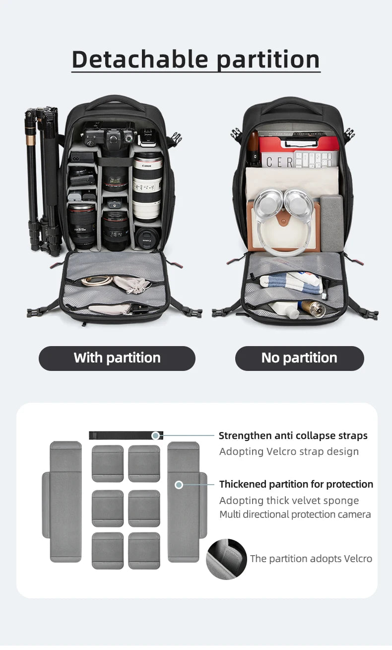 Professional Camera & Drone Backpack with 16-inch Laptop Compartment