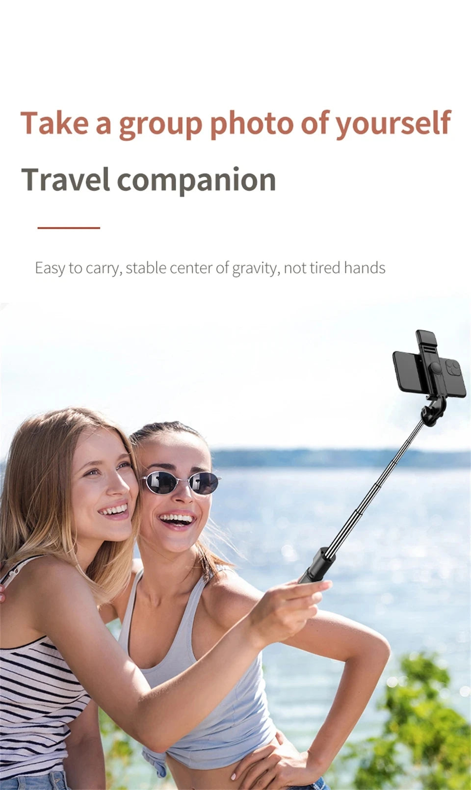 Bluetooth Selfie Stick Tripod with Wireless Remote for Smartphones
