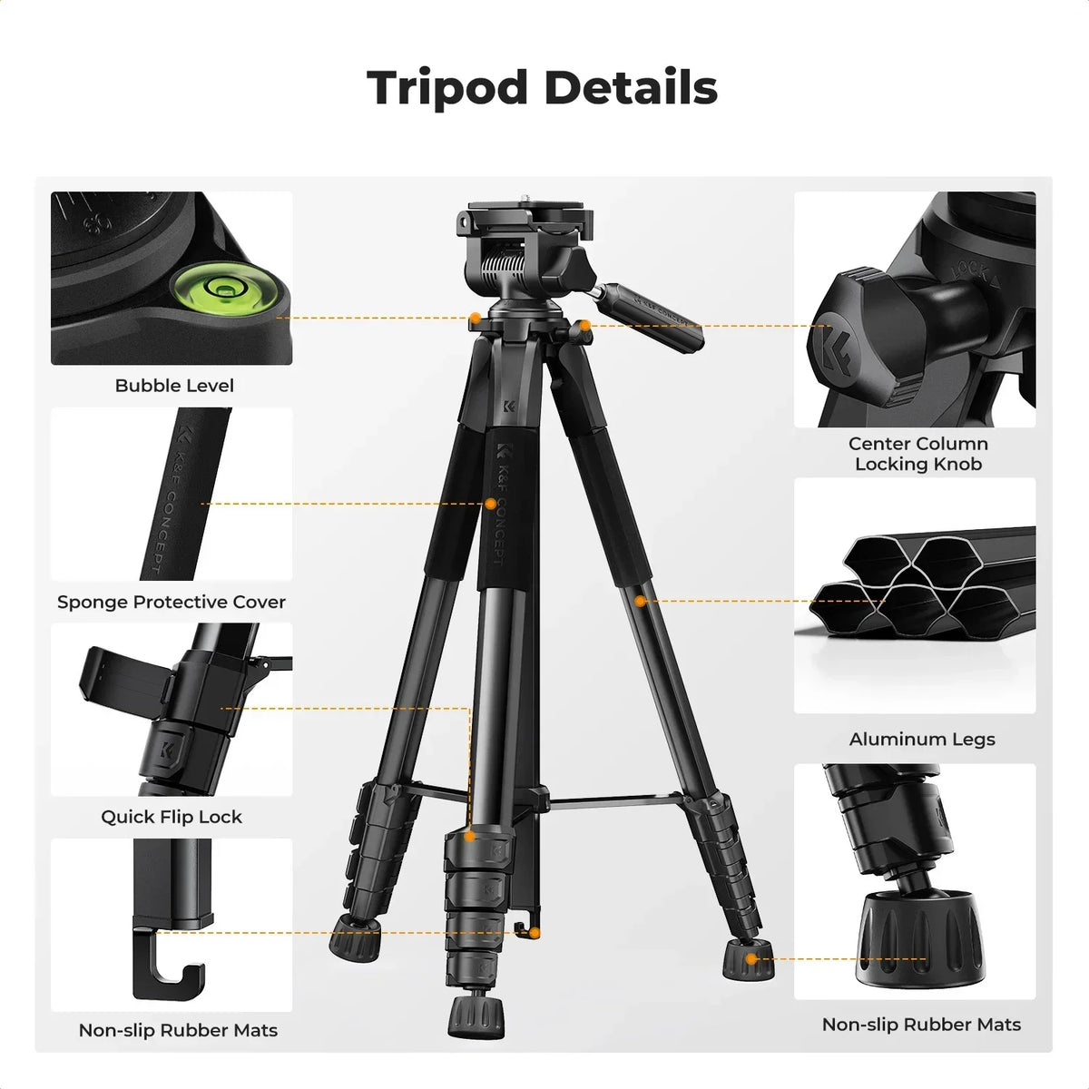 K&F S255A3 190cm Lightweight Camera Tripod