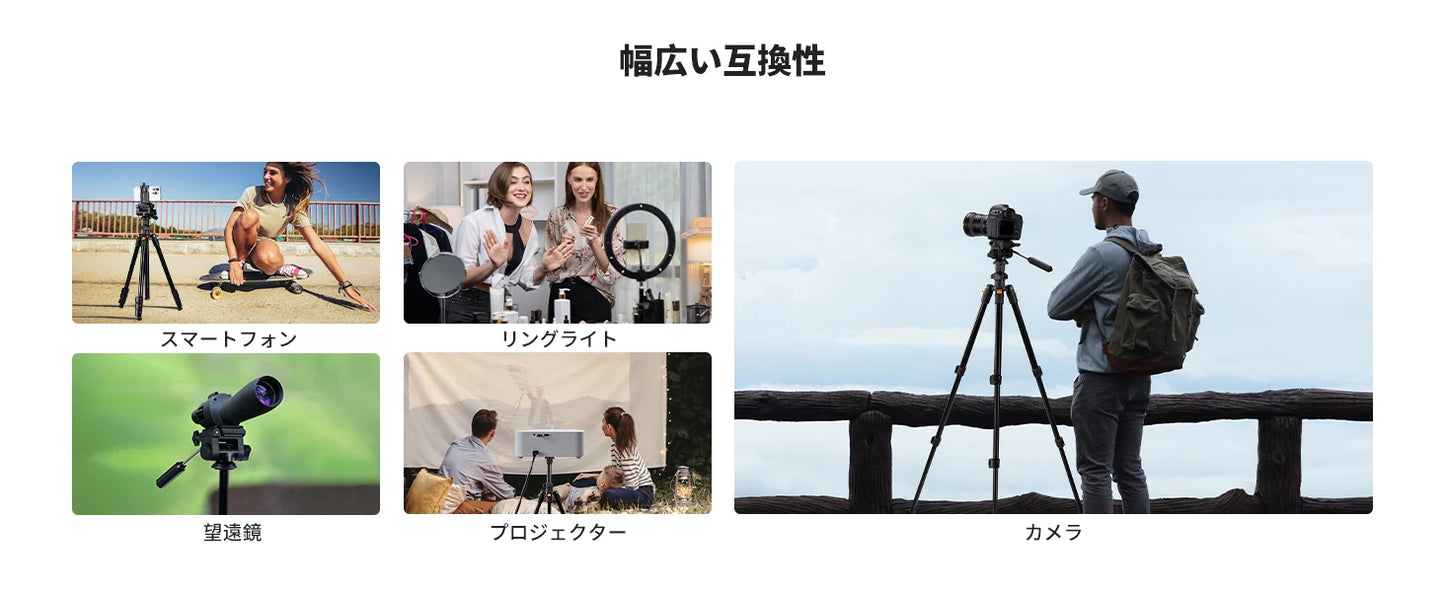 K&F 196cm Camera Tripod with 3-Way Head