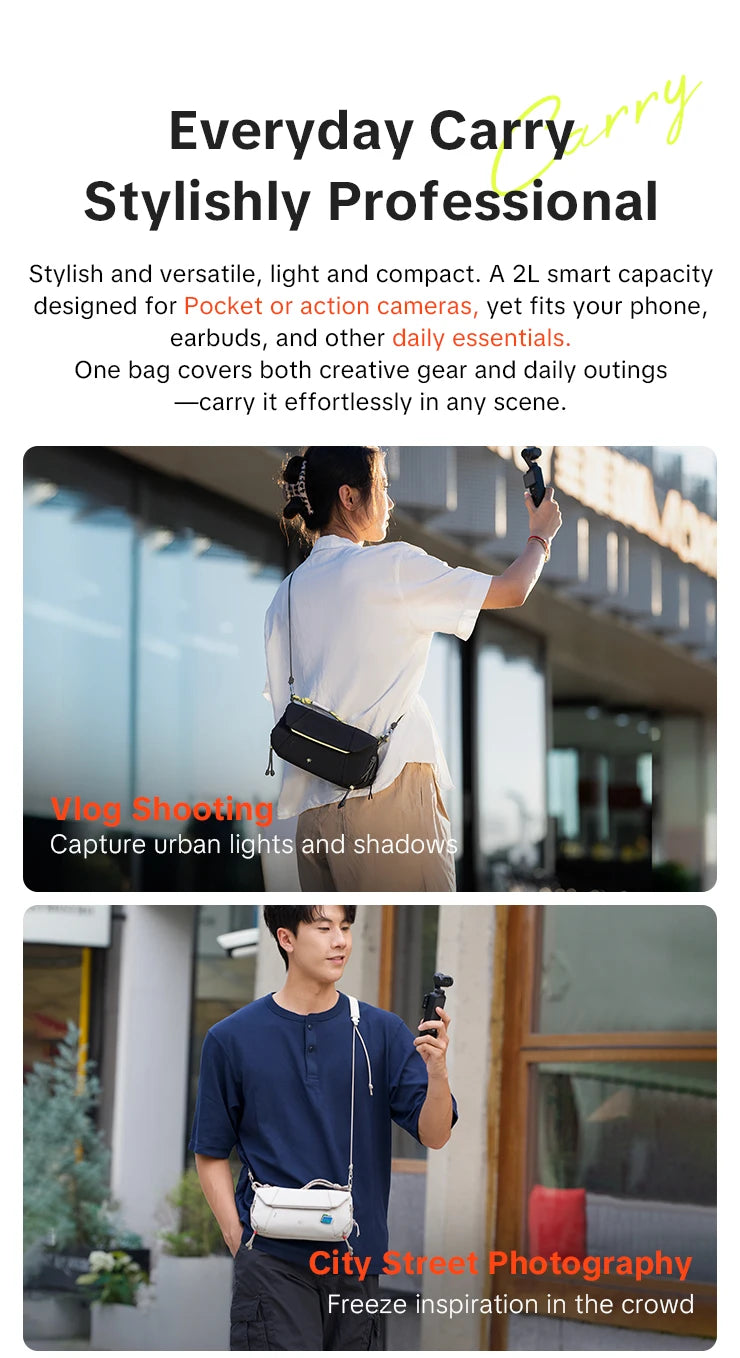 PGYTECH OneGo Pocket Sling Bag for DJI Osmo Pocket 3 & Action Cameras