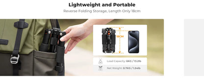 K&F S225A0 52cm Mini Desktop Tripod with Ball Head
