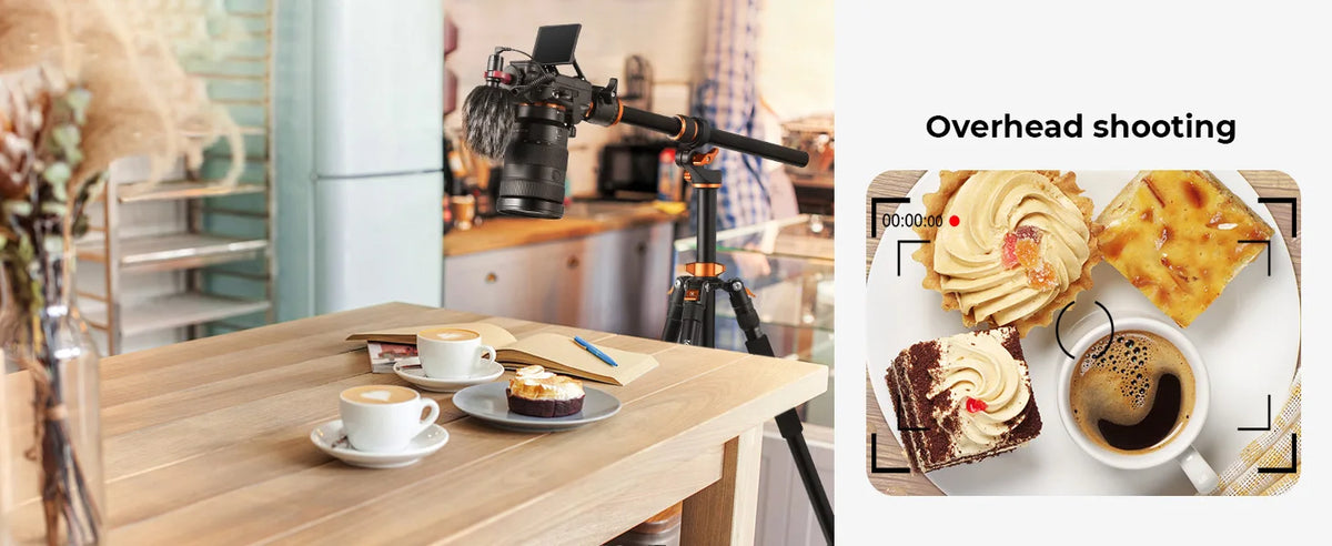 K&F 230cm Aluminium Tripod with Transverse Centre Column