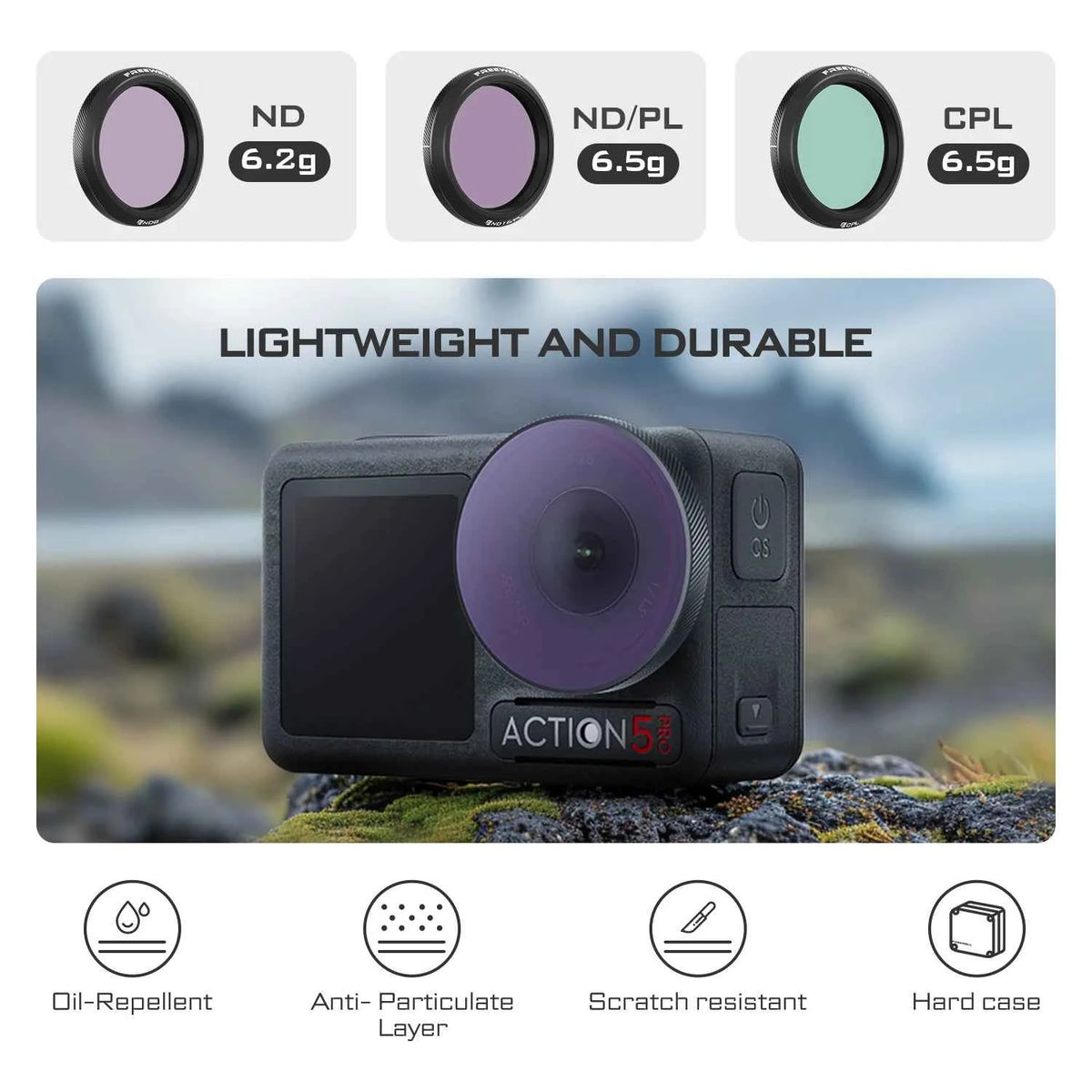 Freewell CPL Filter for DJI Osmo Action 3 / 4 / 5 Pro