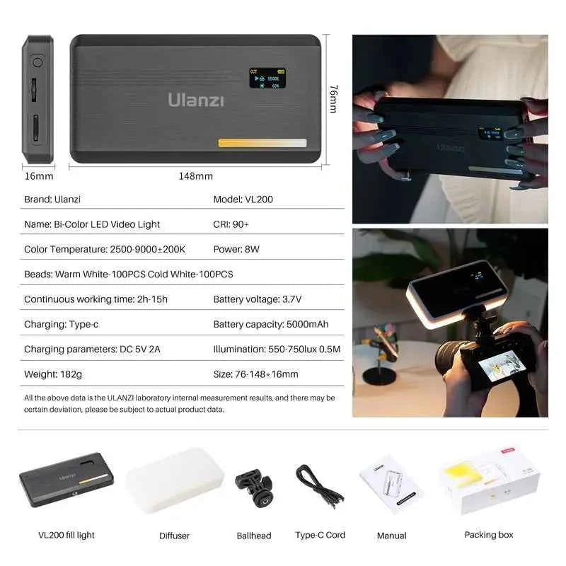 Ulanzi VL200 LED Video Light with Soft Diffuser