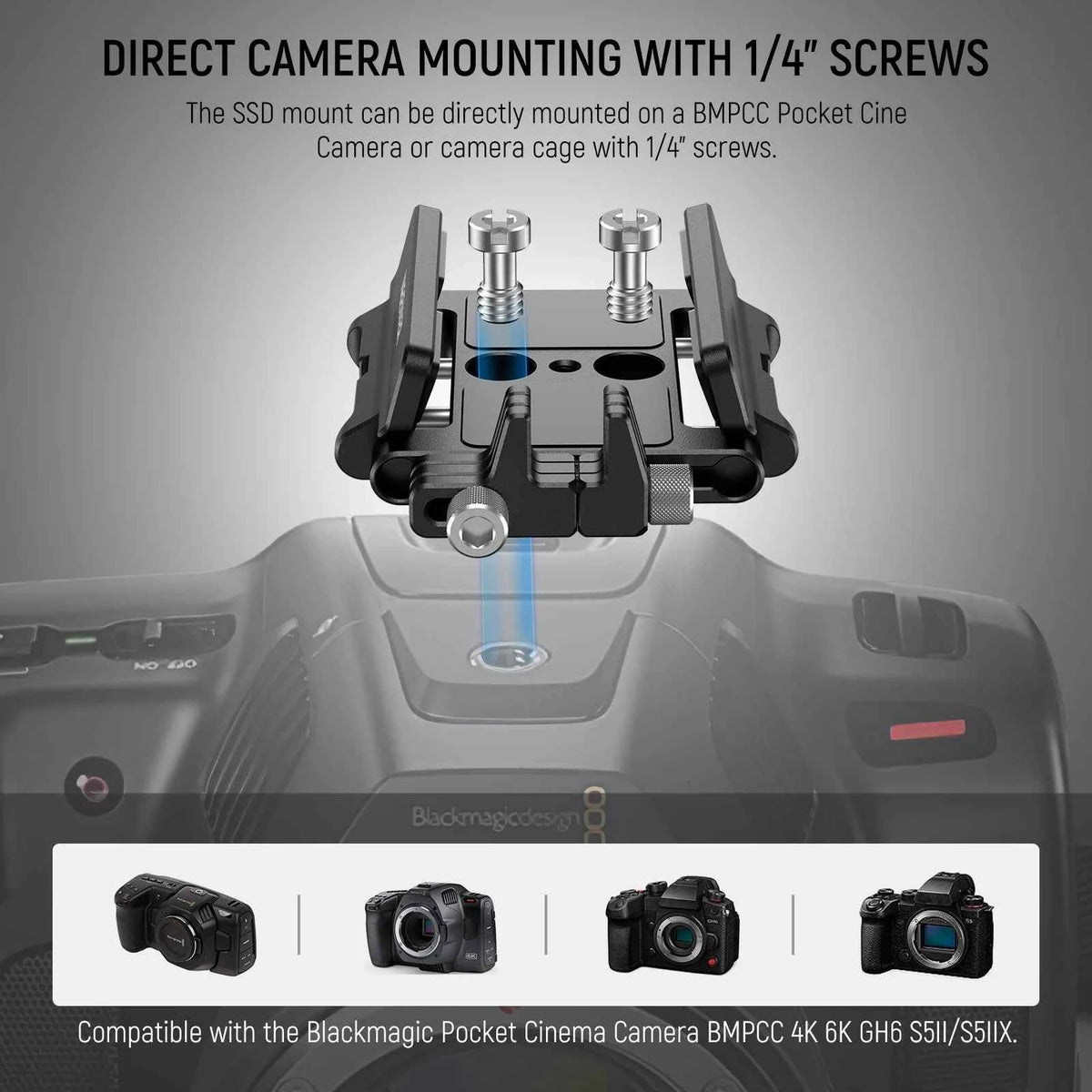 NEEWER SSD Holder Mount with Cold Shoe and Cable Clamp