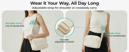 BAGSMART 2-in-1 Puffy Camera Sling Bag