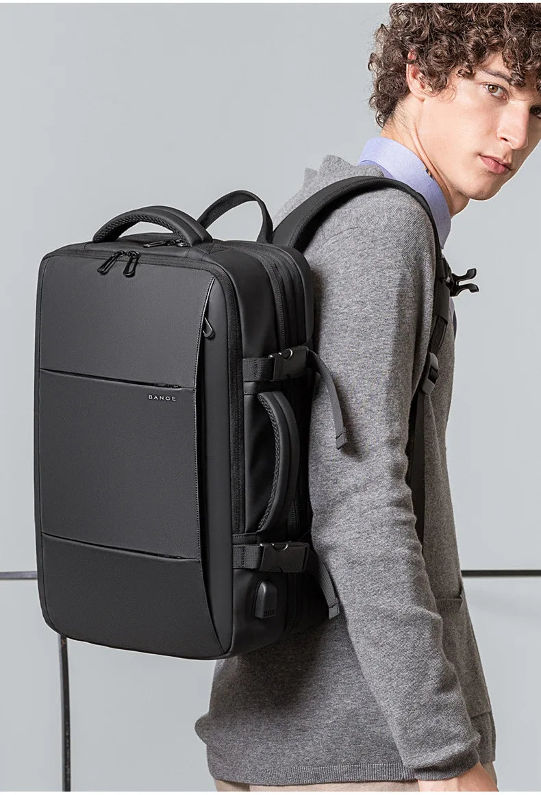 BANGE 17.3 Inch Expandable Travel Backpack with USB Port
