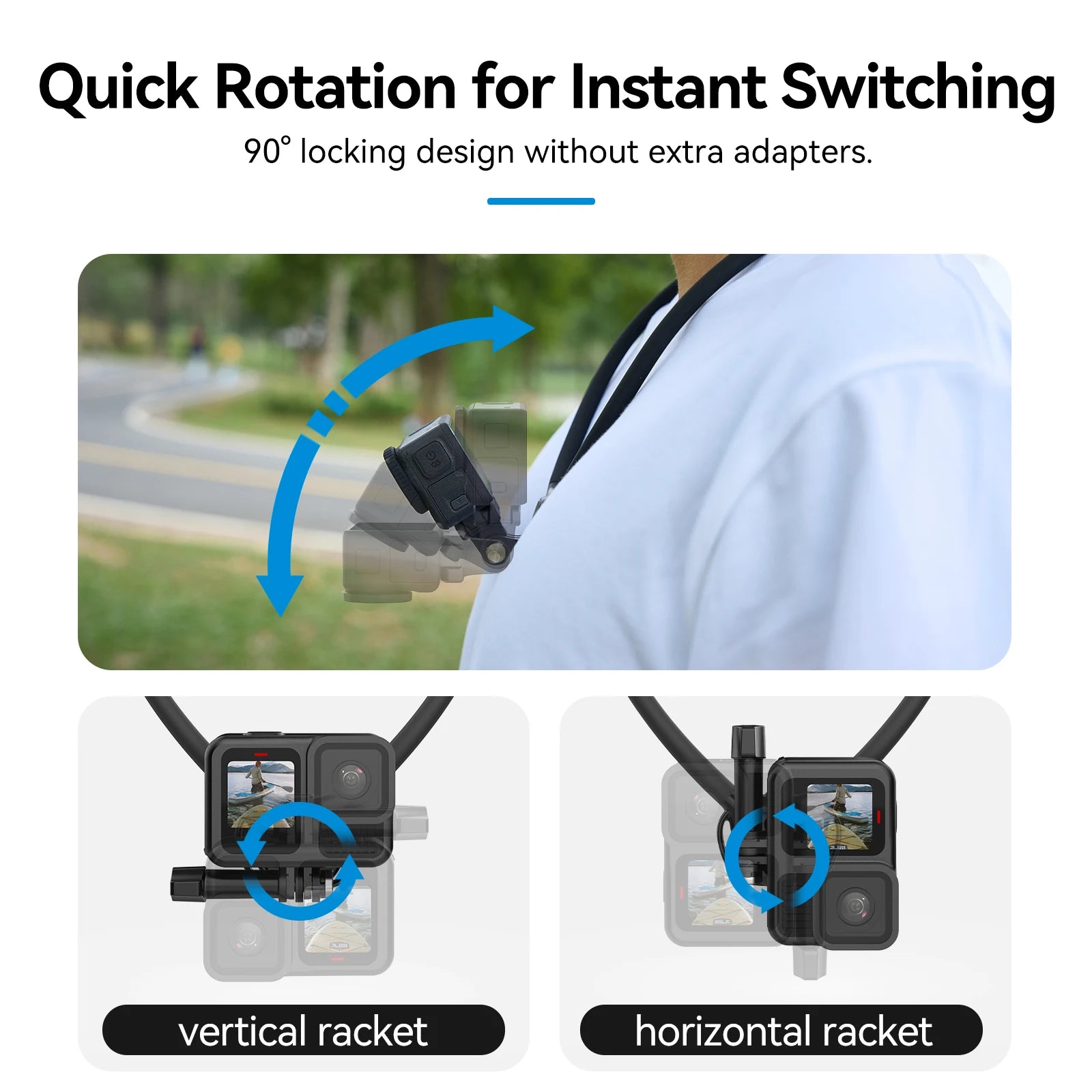 TELESIN 2-in-1 Neck Mount for Phone & Action Camera