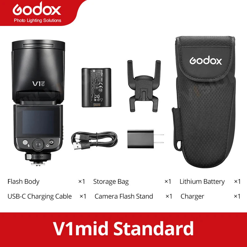 Godox V1 Mid TTL Li-Ion Round Head Camera Flash