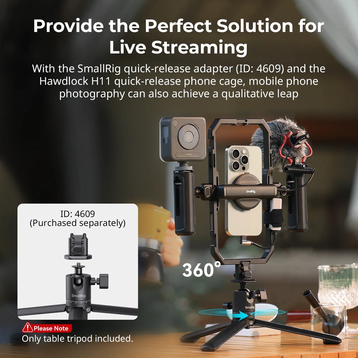 SmallRig 4630 Metal Tabletop Tripod with Arca-Swiss Quick Release Plate