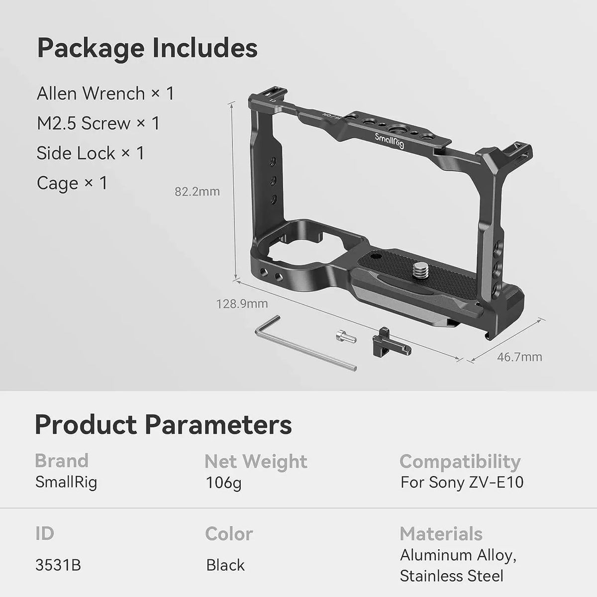 SmallRig Camera Cage Kits for Sony ZV-E10