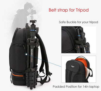 JINNUOLANG DSLR Camera Backpack with Rain Cover