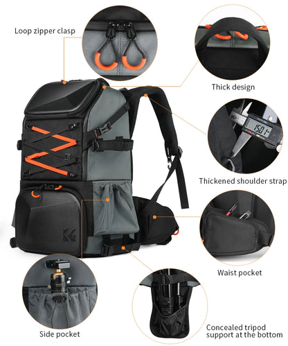 K&F 32L/25L 2-in-1 Camera Backpack and Sling Bag