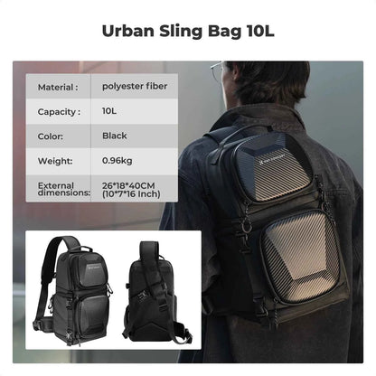 K&F CONCEPT 10L Camera Sling Bag Hardshell Photographers Shoulder Bag Crossbody Backpack Camera Bag For Sony Canon Nikon DSLR