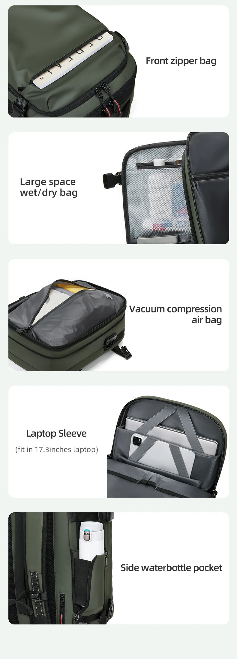 Vacuum Compression 17-Inch Laptop Travel Backpack