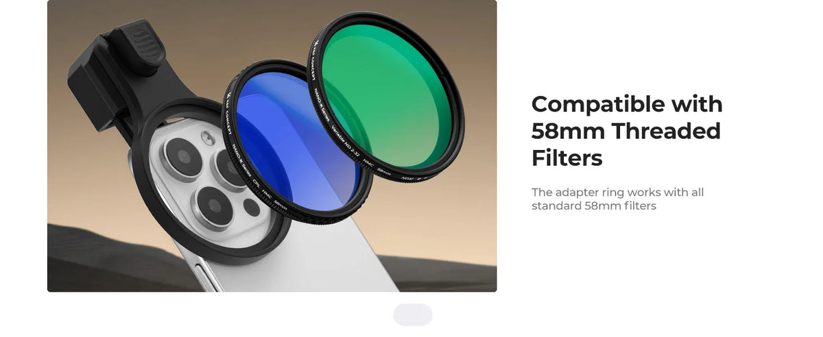 K&F Concept Clip-On Phone Lens Filter Kit - 67mm Clip / ND CPL BM 3in1